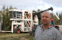 The harvester can drive on its own thanks to Jim’s engineering.